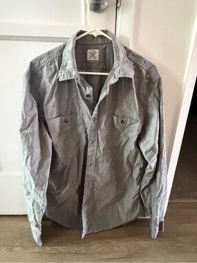 J. Crew Men's Light Gray Casual Button-Down Shirt